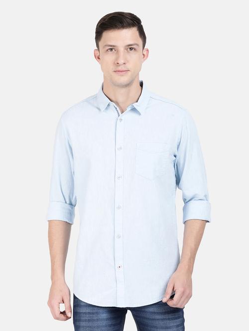 light blue solid casual shirt - 18272500 - Very Small Image - 1