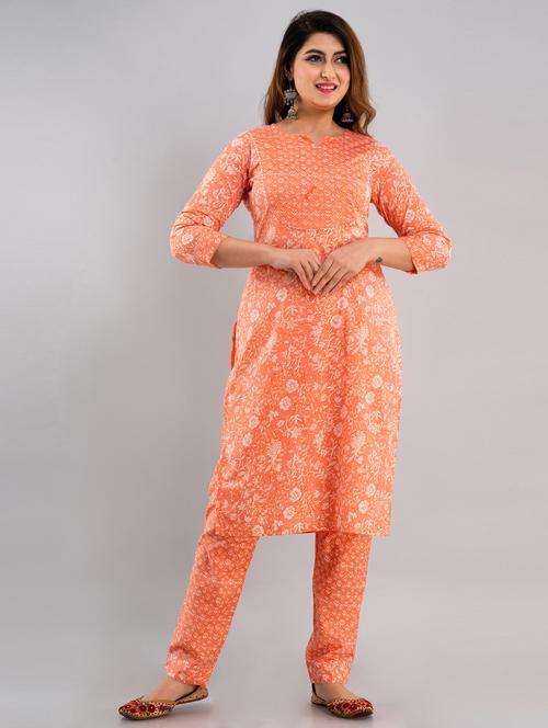 orange kurta pant set - 18272820 - Very Small Image - 1