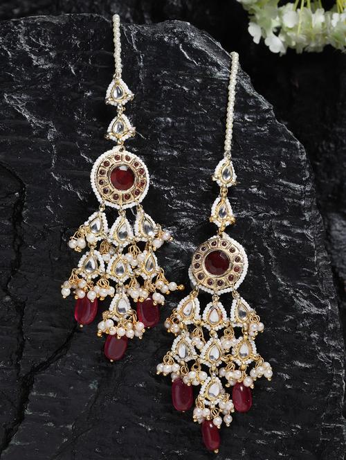 red silver drop earring - 18272918 - Very Small Image - 1