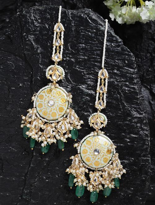 green silver drop earring - 18272919 - Very Small Image - 1