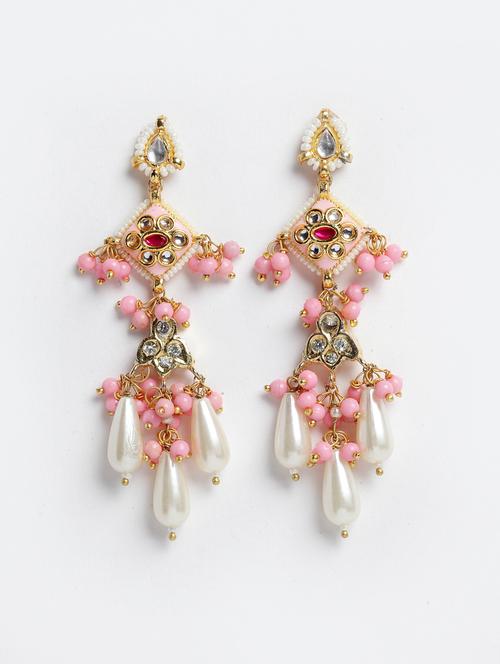 pink dangler drop earring - 18272927 - Very Small Image - 1