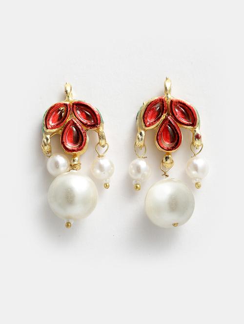 red dangler drop earring - 18272931 - Very Small Image - 1