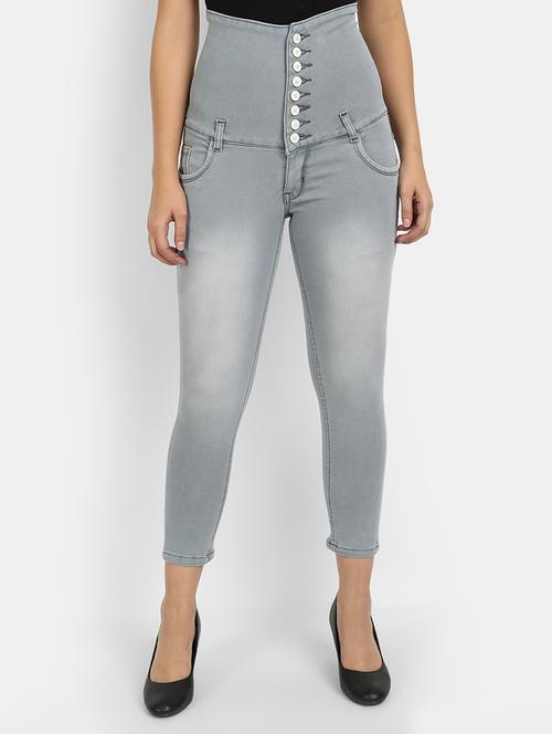 high rise stone wash jean - 18273184 - Very Small Image - 1