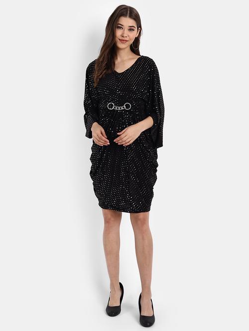 dolman-sleeved cowled embellished dress - 18273359 - Very Small Image - 1