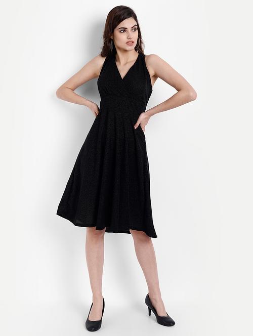 sleeveless blouson shimmer fit and flared dress - 18273369 - Very Small Image - 1