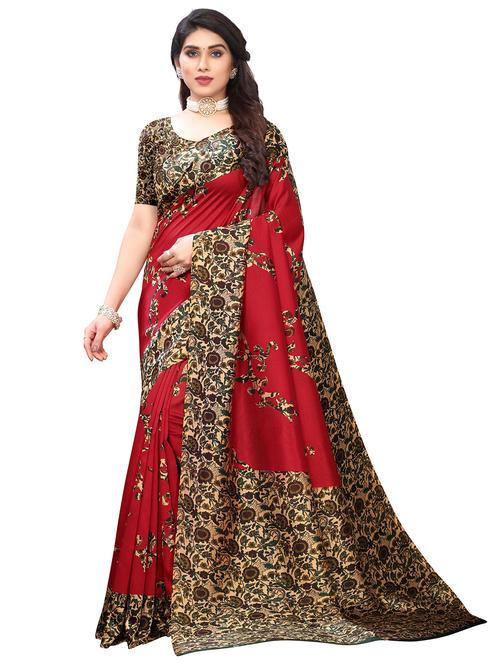 red art silk printed saree - 18274158 - Very Small Image - 1