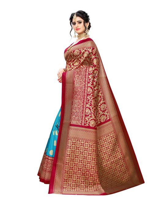 half & half printed saree - 18274178 - Very Small Image - 1