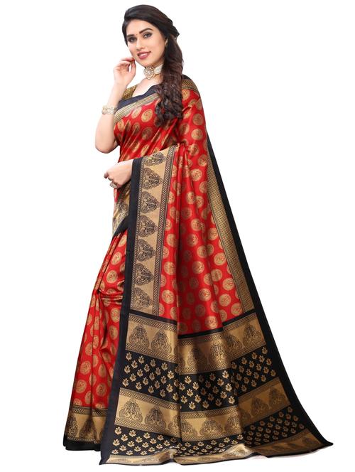 red art silk printed saree - 18274181 - Very Small Image - 1