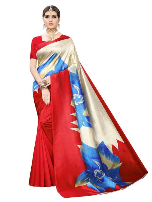 red art silk printed saree - 18274188 - Very Small Image - 1