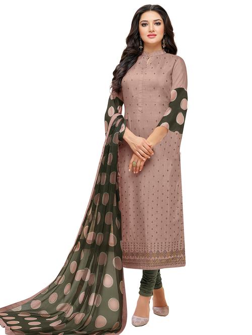 purple printed unstitched suit - 18274344 - Very Small Image - 1