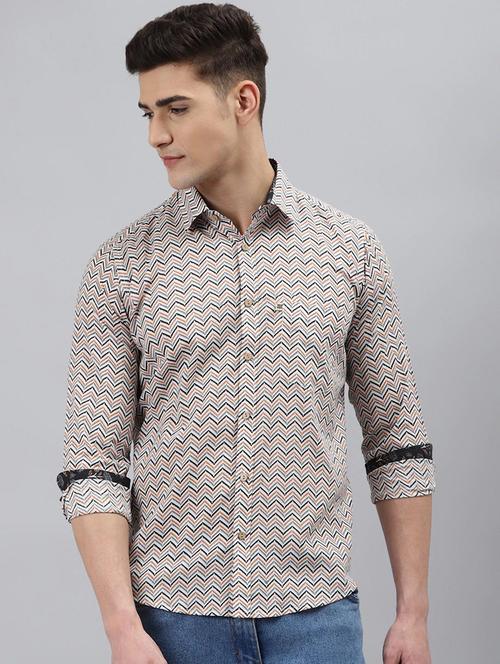 mens chevron casual shirt - 18274810 - Very Small Image - 1