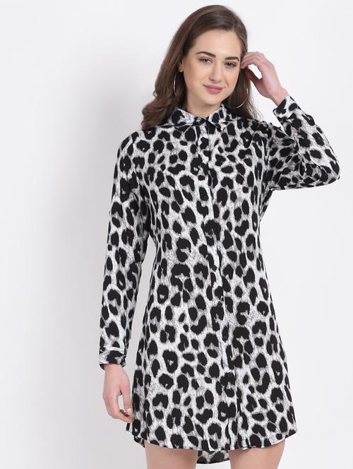 long sleeved printed shirt dress - 18274881 - Very Small Image - 1