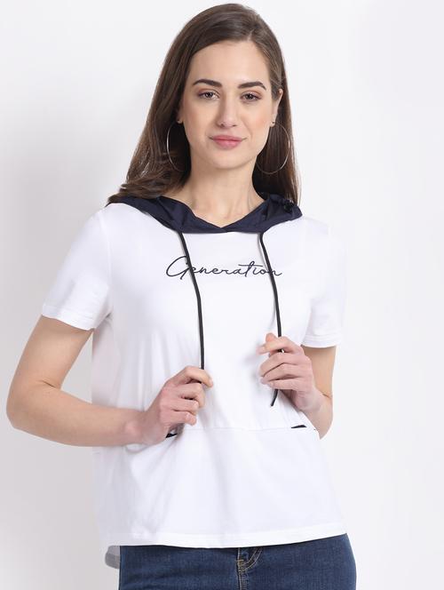 hooded neck graphic top - 18274920 - Very Small Image - 1