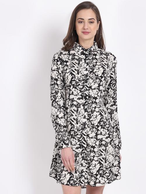 long sleeved floral shirt dress - 18274923 - Very Small Image - 1