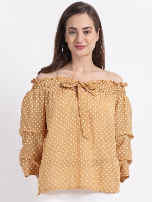 off shoulder polka dot top - 18274932 - Very Small Image - 1