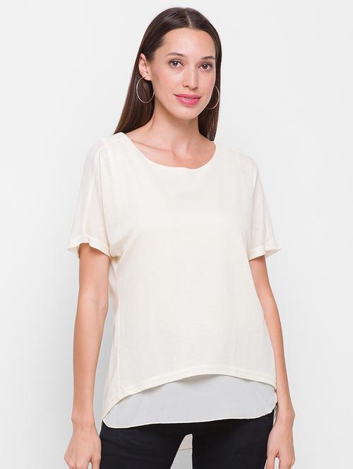 women's layered round neck top - 18275035 - Very Small Image - 1