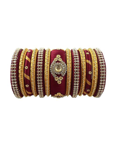 heavy bangles chuda set with gold pearl - 18275112 - Very Small Image - 1