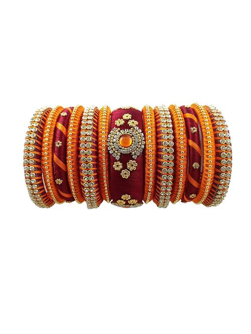 heavy bangles chuda set with gold pearl - 18275113 - Very Small Image - 1