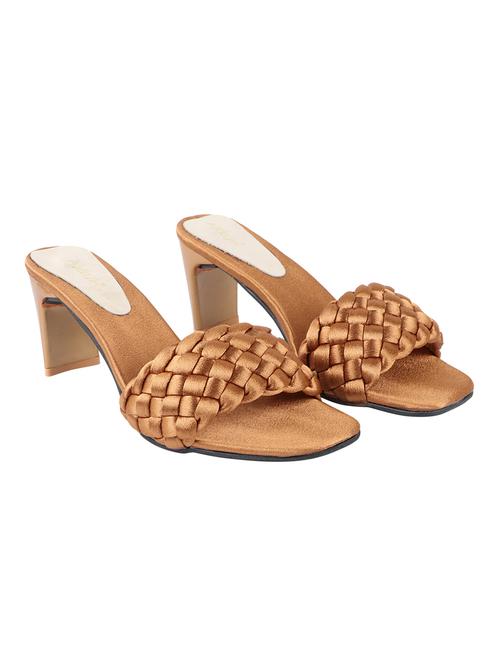 copper satin slip on sandals - 18275221 - Very Small Image - 1