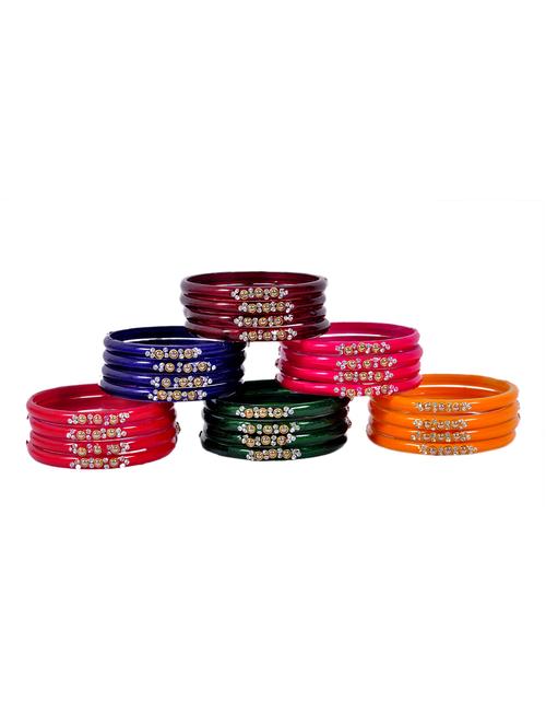multi colored glass bangle (pack of 24) - 18275290 - Very Small Image - 1