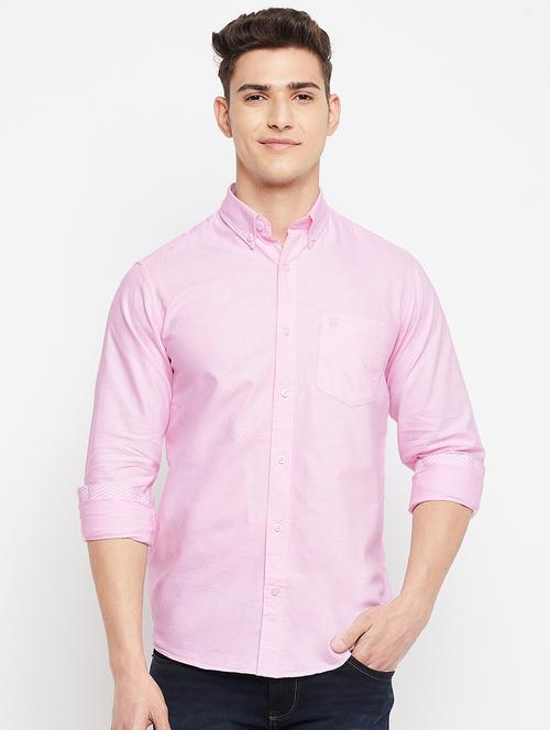 pink solid casual shirt - 18276054 - Very Small Image - 1