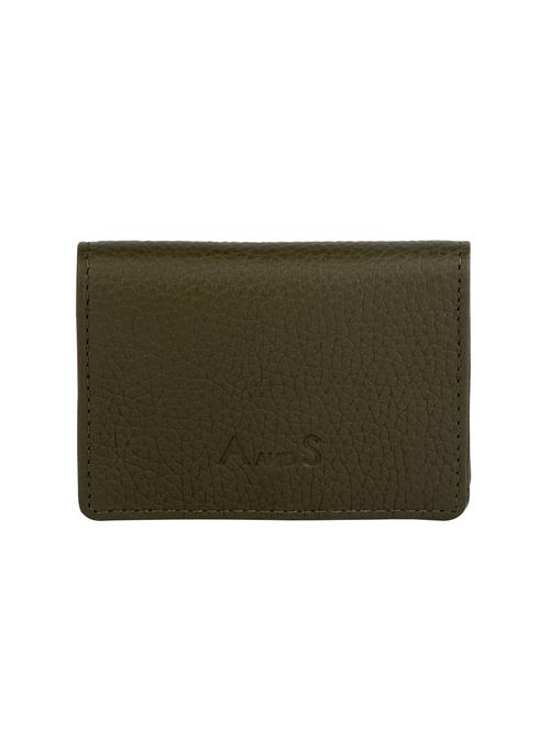 olive leather card holder - 18276120 - Very Small Image - 1