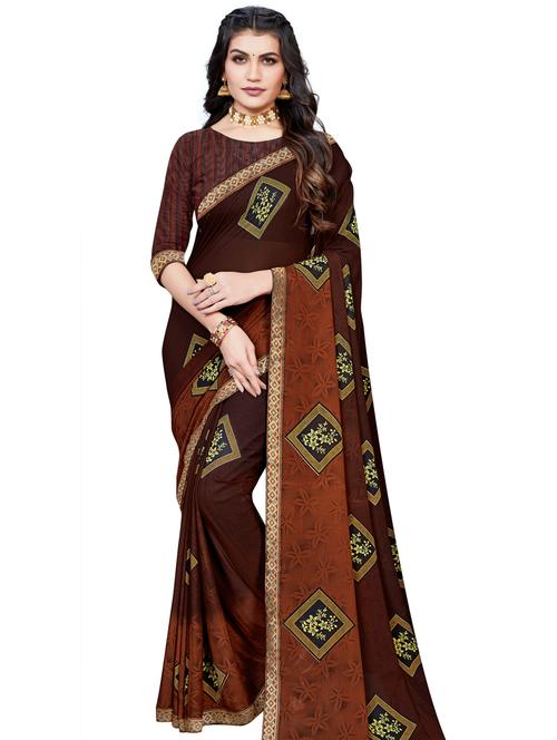 floral printed saree - 18276145 - Very Small Image - 1