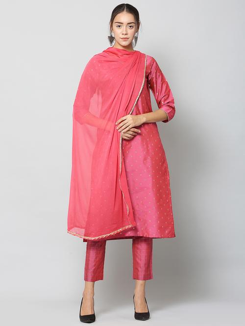 pink silk suit set - 18276344 - Very Small Image - 1