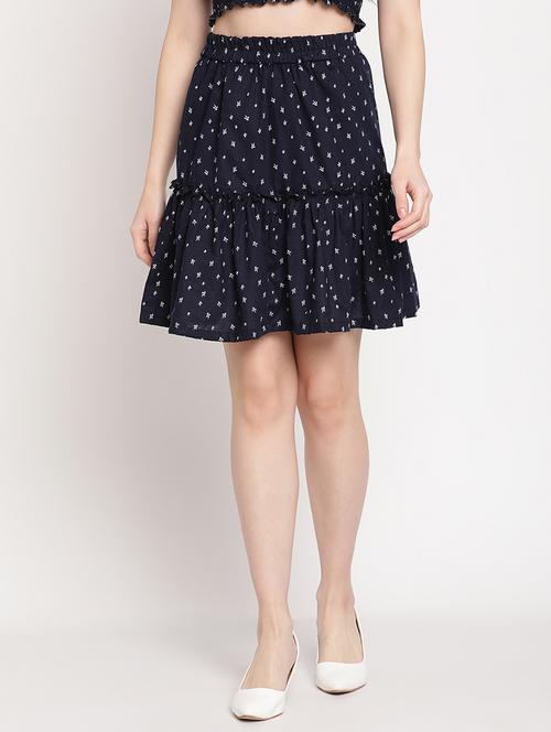 mid rise printed tiered skirt - 18277363 - Very Small Image - 1