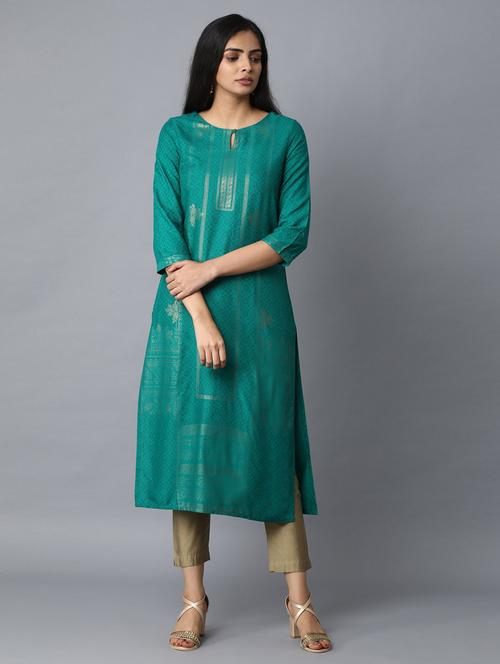 women's straight kurta - 18277881 - Very Small Image - 1