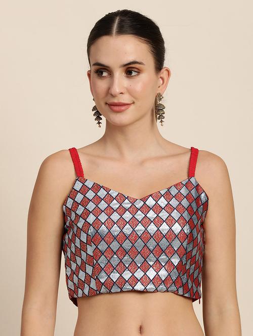 silver raw silk brocade blouse - 18277936 - Very Small Image - 1