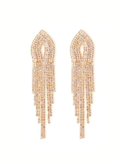 gold metal drop earring - 18277966 - Very Small Image - 1