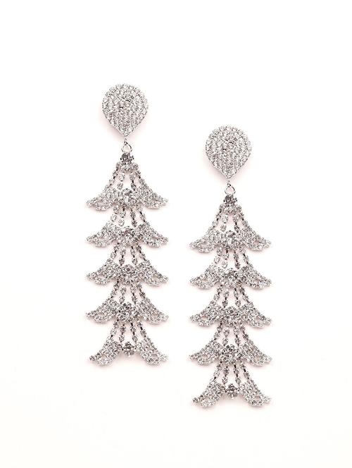 silver metal drop earring - 18277991 - Very Small Image - 1