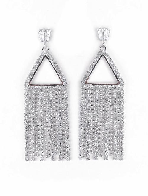 silver metal drop earring - 18277993 - Very Small Image - 1