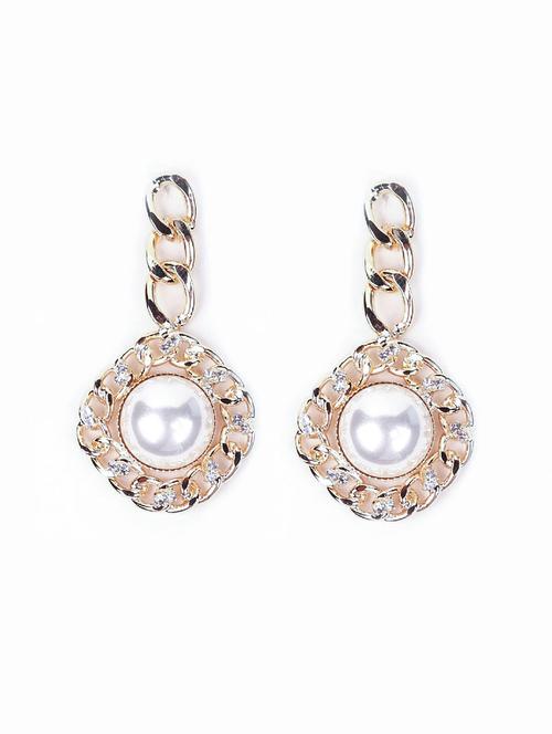gold metal drop earring - 18277996 - Very Small Image - 1
