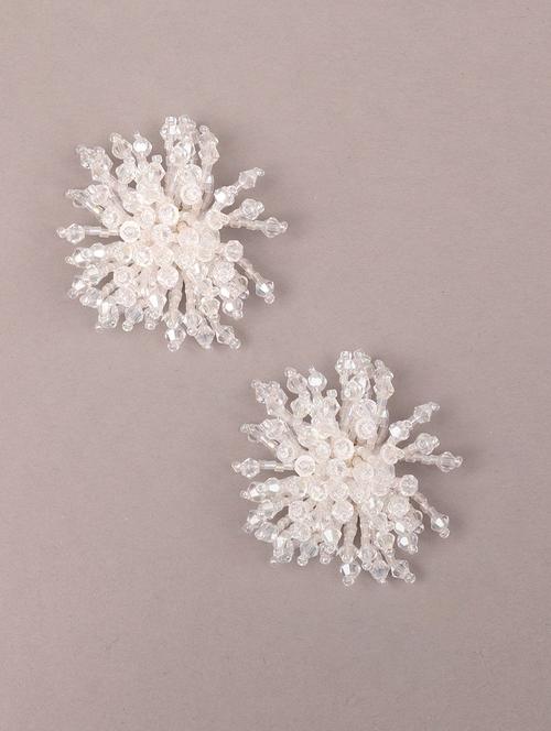 white metal drop earring - 18278002 - Very Small Image - 1