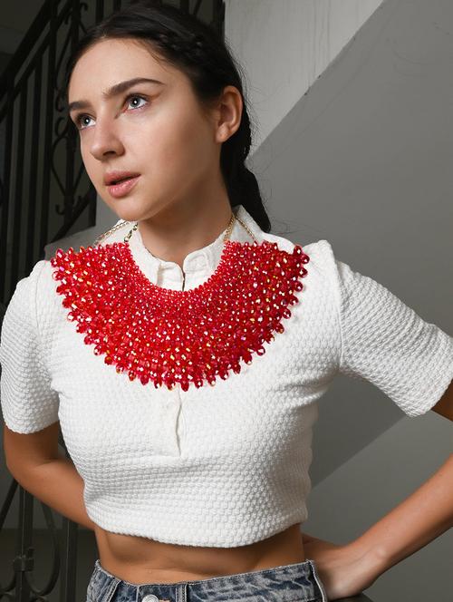 orange metal necklace - 18278091 - Very Small Image - 1