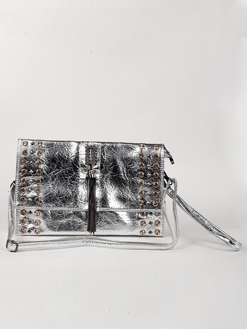silver embellished clutch - 18278104 - Very Small Image - 1