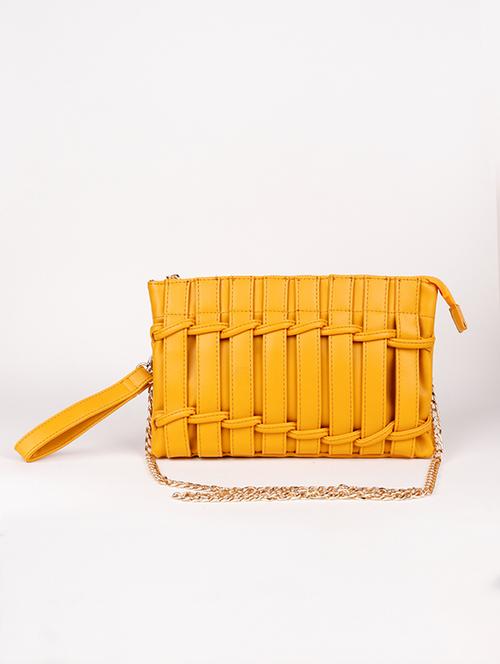 yellow solid regular sling bag - 18278141 - Very Small Image - 1