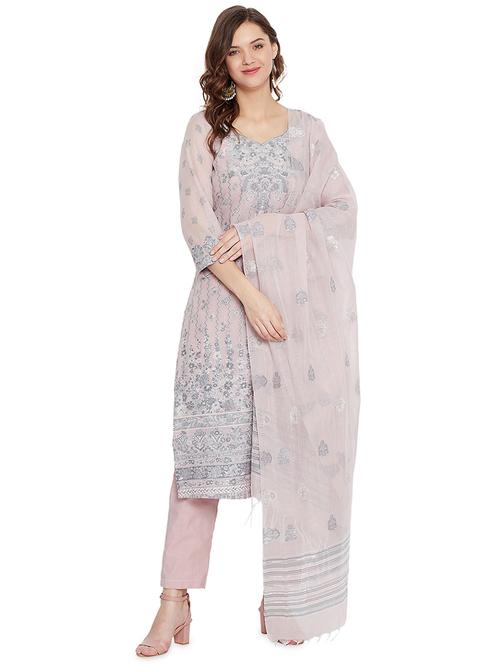 multi colored cotton unstitched suit - 18278224 - Very Small Image - 1
