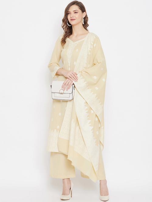 yellow cotton unstitched suit - 18278342 - Very Small Image - 1