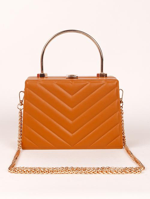 tan solid regular handbag - 18278420 - Very Small Image - 1