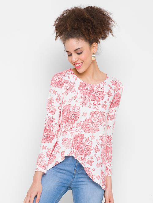 round neck floral regular top - 18278586 - Very Small Image - 1