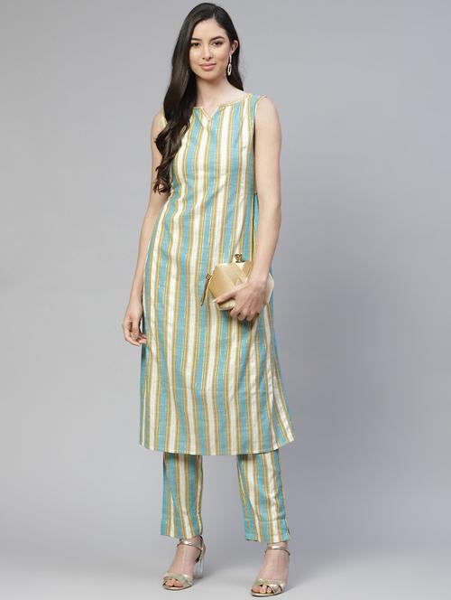offwhite cotton kurta pant set - 18278734 - Very Small Image - 1