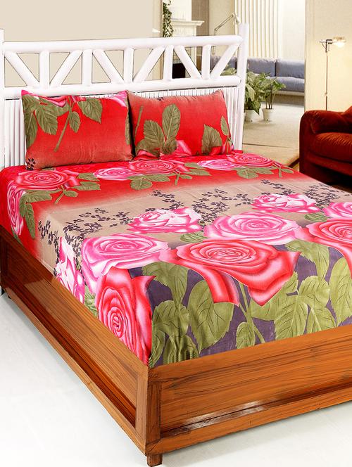 luxurivo home – super soft 120 tc microfiber double bedsheet with 2 contrast pillow covers - 18280864 - Very Small Image - 1