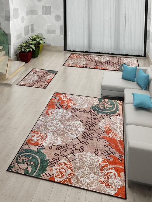 athom living aristrocrat premium anti slip printed doormat, runner & carpet set - 18281170 - Very Small Image - 1