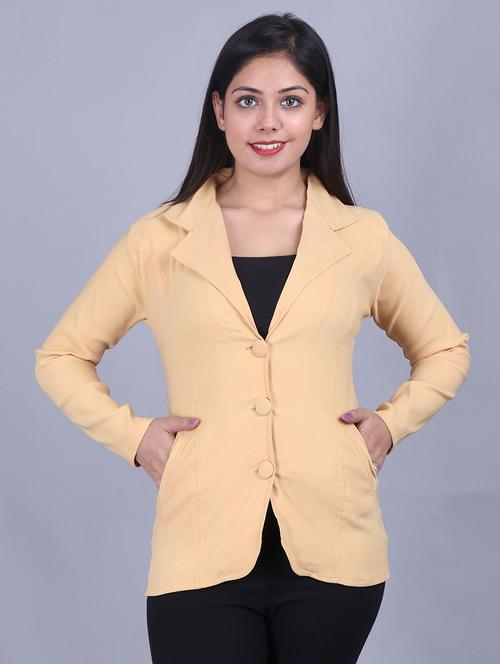lapel neck solid formal blazer - 18281309 - Very Small Image - 1