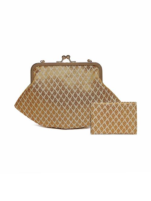 gold embroidery regular clutch - 18281411 - Very Small Image - 1