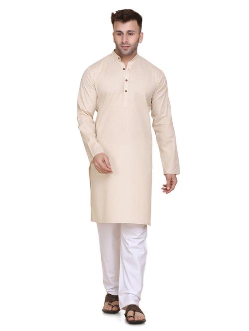 beige melange ethnic wear set - 18281441 - Very Small Image - 1