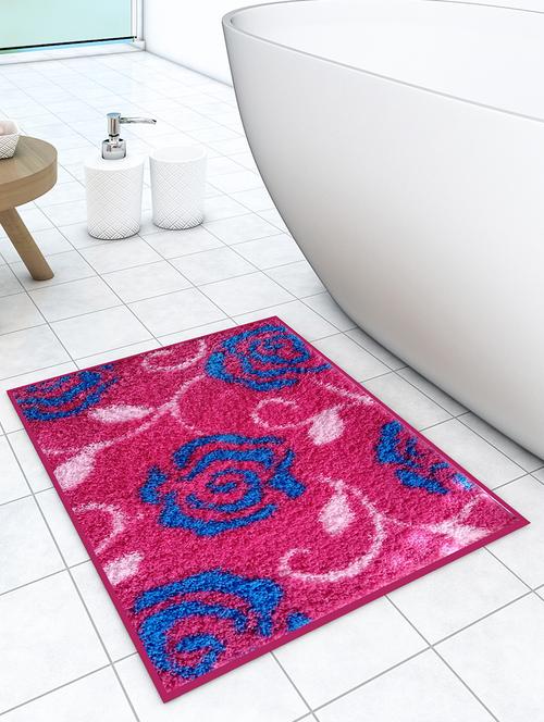 athom living easy home pink rose designer soft anti slip bath mat 38x58 cm - 18281620 - Very Small Image - 1